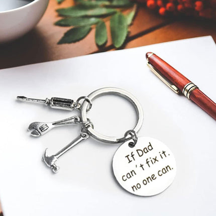 Cross-border European and American Explosions Keychain Screwdriver Wrench Dad's Tools Creative Engraving Personality Father's Day Gift