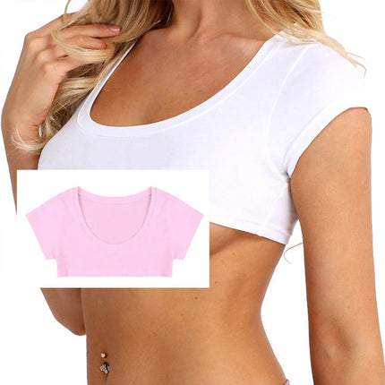European and American Summer Sexy Short-sleeved T-shirt Women's Solid Color Crewneck Tight Exposed Top Amazon AliExpress Supply Now H