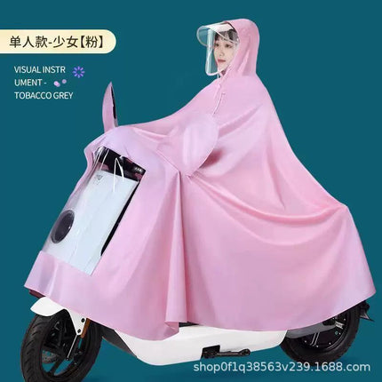 Morandi Electric Poncho Raincoat Anti-rainstorm Full-body Electric Motorcycle Single Extra-large Thickened Men's and Women's New Style