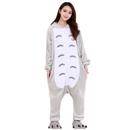 Mixed batch autumn and winter flannel adult cartoon conjoined animal pajamas red dinosaur home clothes toilet thickened wholesale