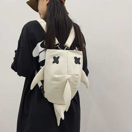 Funny Shark Backpack Female College Students Japanese All-match Male Couple Class Shopping Outdoor Tide Travel Small Schoolbag