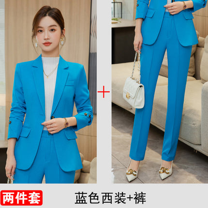 In-Stock High-Quality Autumn and Winter New Style Suit Set for Women, Professional Attire for Front Desk Managers, White-Collar Interview Workwear, Formal Wear