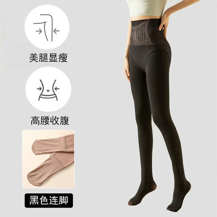 Flower fairy water light socks high waist abdomen leggings autumn and winter light leg artifact fleece-lined naked sense pantyhose manufacturers wholesale