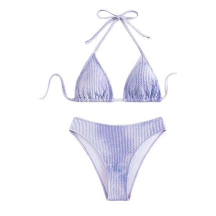 Cross-Border European and American Bikini New Sexy Smudged Tight Push-Up High-Waisted Pure Lust Style High-End Bikini for Women
