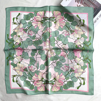 A variety of how many flowers silk small square scarf elegant temperament ladies mulberry silk small scarf fashion simple scarf