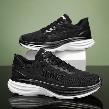 Breathable Low-top Sneakers Men's 2023 Summer New Arrival Lightweight Thick-soled Wear-resistant Casual Shoes All-match Trendy Running Shoes