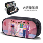 Large-capacity three-layer canvas pencil case-factory direct sales / B15681