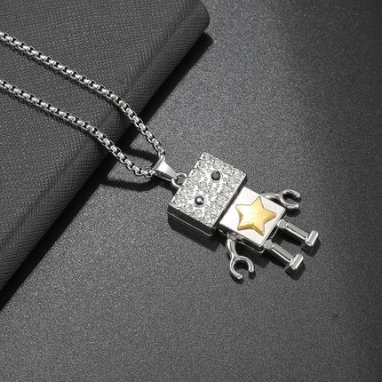 Summer Hip Hop Necklace Smiley Robot Perfumery Bottle Didi Trendy Street Dance Sweater Chain Fashion Personalized Jewelry