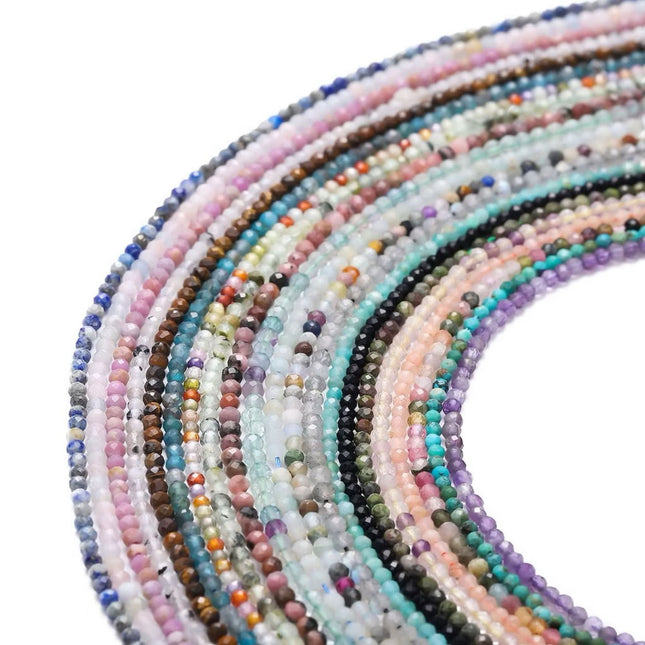 Natural Stone Crystal Mini Size Beads Cut Face Facet Round Beads Bracelet Necklace DIY Original Beaded Accessories Beads