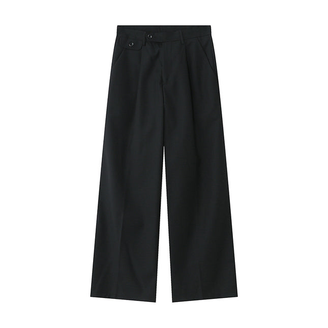 2024 Design New Style Dipped Casual Pants Men's Korean-style Non-ironing Loose Wide-leg Simple All-match Straight Pants