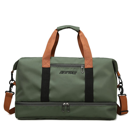 New Travel Bag Large Capacity Boarding Duffel Bag Cover Tie Rod Travel Gym Bag Cross-border Dry and Wet Separation Shoe Bin Bag