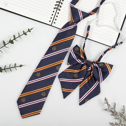 Japanese and Korean striped jk/dk college style men's and women's red cyanotic gray blue shirt accessories tie-free collar suit