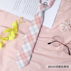 JK028 Light Orange Plaid Tie