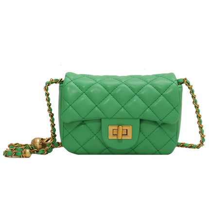 This Year's New Fashion Casual Simple Niche Popular Quilted Chain Lock Crossbody Shoulder Bag Mini Small Square Bag