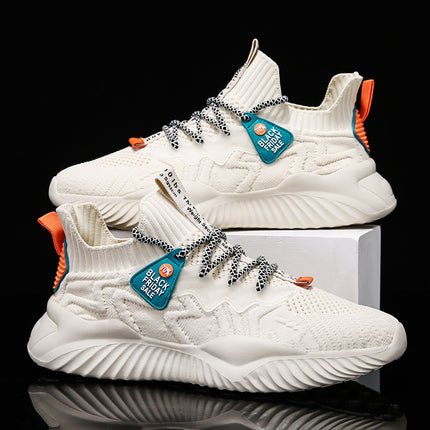 2026 Spring/Summer Men's Shoes Korean Style Fashion Casual Shoes Low-Top Versatile Slip-On Flyknit Breathable Men's Sneakers