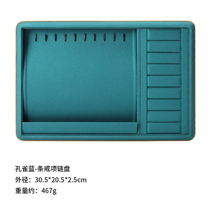 Counter Leather Jewelry Tray High-End Jade Pendant Tray Ring Storage Tray Jewelry Display Stand Live Broadcast Props