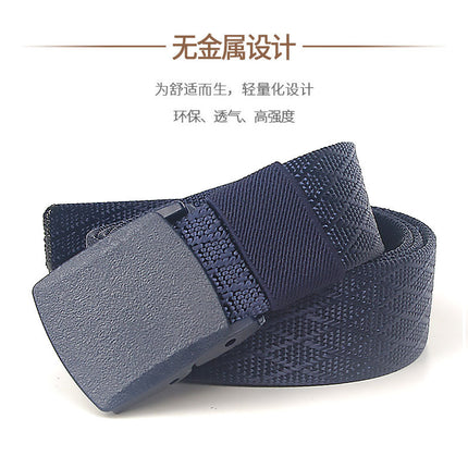 Casual Smooth Buckle Nylon Belt Men and Women Thickened POM Security Jacquard Pants Belt Tactical Wholesale All-match