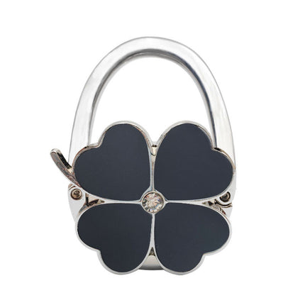 Spot Four-Leaf Clover Hanging Foldableing Portable Bag Hook Clover Pure Color Table Bag Hanging Device Handbag Bag Hook