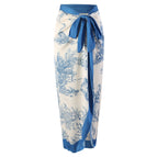 Blue gauze skirt / Free size