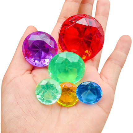 Children's Diamond Gem Toys Imitation Crystal Girls' Plastic Acrylic Seven-Color Plastic Gems Treasure