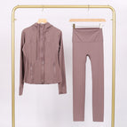 Lotus root hooded stamped jacket and cropped pants suit / 2/S