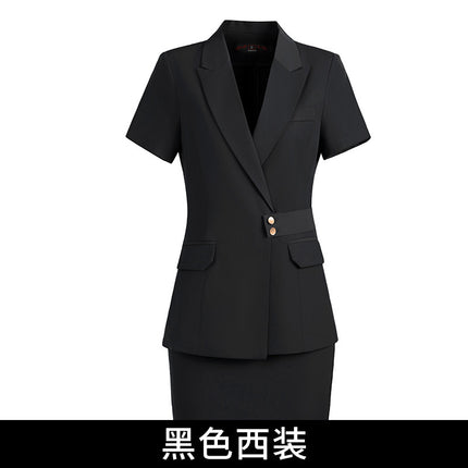 Short-sleeved professional suit suit women's summer high-end elegant hotel front desk manager work clothes beauty salon gold shop work clothes