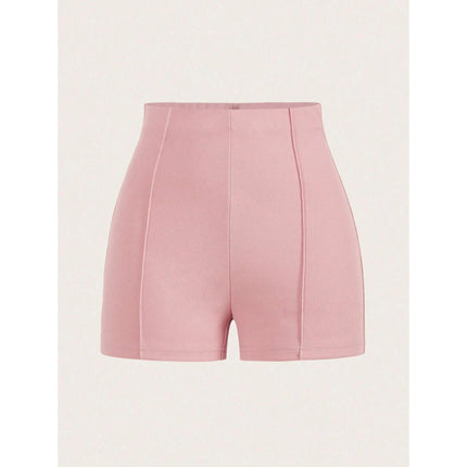 Cross-Border Export New Dropshipping Aliexpress Bottoms High-Waisted Slim Solid Color Shorts