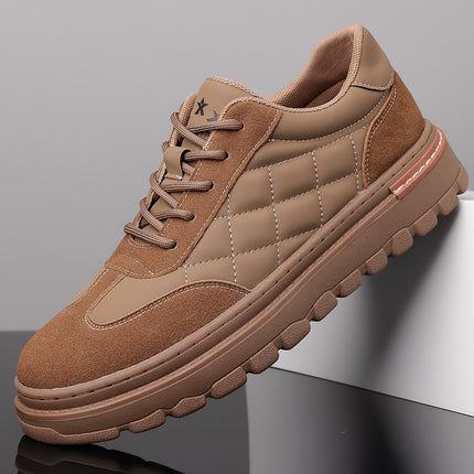 Autumn and Winter New Men's Shoes Vintage Fashion All-match fleece-lined Warm Men's Casual Shoes Outdoor Hiking Non-slip Sneakers