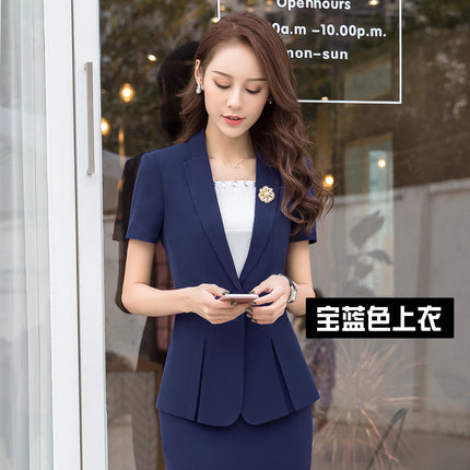 Small Suit Women's Jacket Korean Style Slim-fit Slimming Short-sleeved Suit Professional suit Women's Summer OL Sweat Steamed Foot Bath Work Clothes