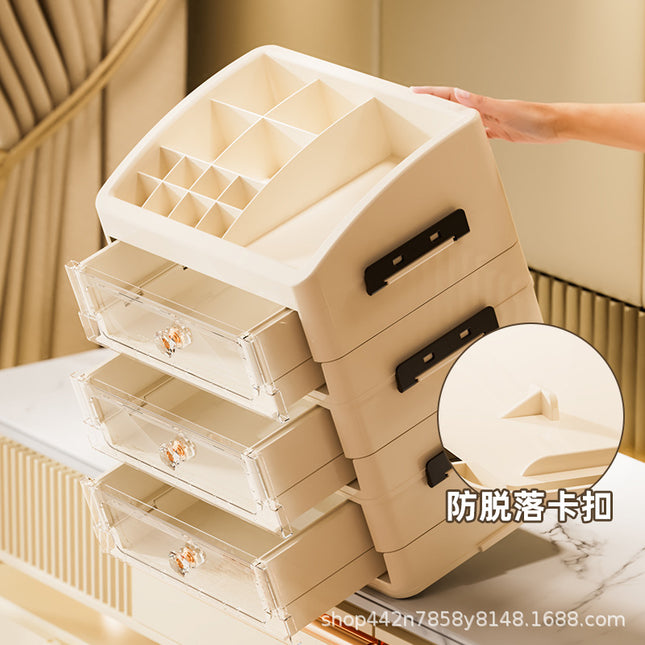 Household Accessible Luxury Desktop Storage Rack Cosmetics Storage Box Large Capacity Dustproof Finishing Multi-Layer Skin Care Product Storage Rack