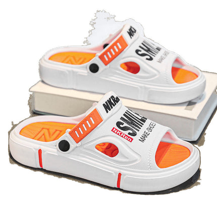 Men's Trendy Brand Slippers for Summer, Wear-Resistant, Soft-Soled, Suitable for Outdoor Use, Driving, Sports, Large Size Beach Sandals