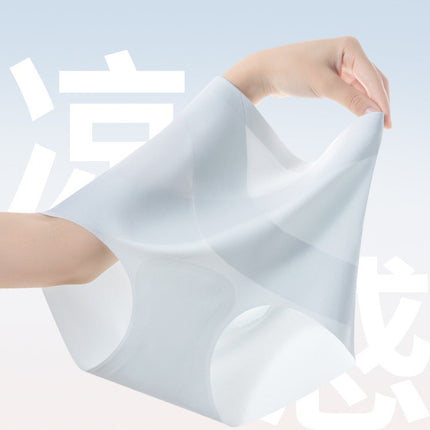 Liquid Foundation One-piece High-waist Panties Women's Seamless Naked Sense Breathable Belly Hip-lifting Ice Silk Briefs Women's Soft