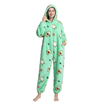 Mixed Wholesale Autumn and Winter Cotton Velvet Animal Cartoon Siamese Pajamas Thickened Men and Women Couple Home Clothes Tianma Adult