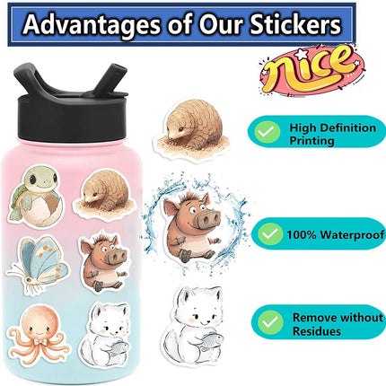 50 sheets Comfortable Animal Logo Graffiti Stickers Cross Border Cartoon Waterproof Toy Stickers Decorative Computer Phone Case