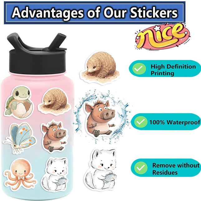 50 sheets Comfortable Animal Logo Graffiti Stickers Cross Border Cartoon Waterproof Toy Stickers Decorative Computer Phone Case