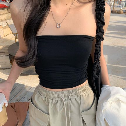 Huangluan Simple Sleeveless Short Tube Top for Women 2025 Summer Style Personalized Fashion Dopamine Color Eye-Catching 520271