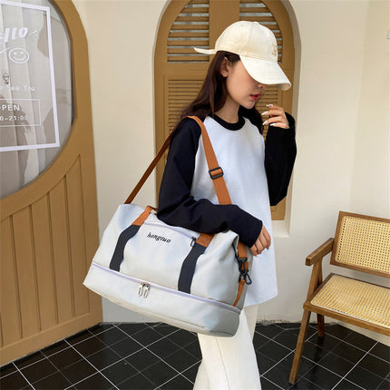 Cross-Border Large-Capacity Travel Bag New Dry and Wet Separation Business Trip Storage Short-Distance Lightweight Fitness Bag Travel Luggage Bag