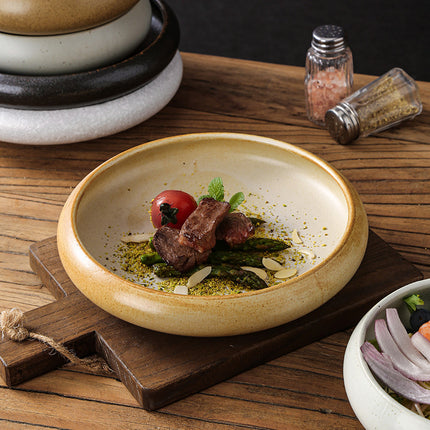 Retro Japanese Style Ceramic Bowl Creative Personality Household Rice Bowl Restaurant Special Snack Bowl Dessert Salad Bowl