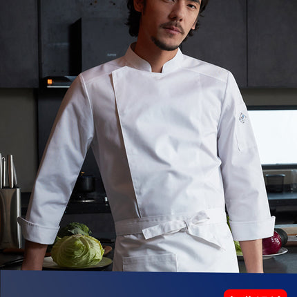 Tesmei's New Chef Work Clothes Long-Sleeved Men's Four-Season Hotel Western Restaurant Baking and Pastry Clothing Professional Short-Sleeved