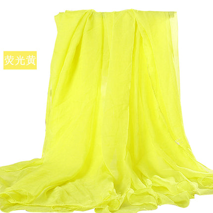 Simulated Silk Scarf Women's Long Oversized Red Gauze Scarf Sun Protection Shawl Beach Towel Catwalk Performance Pure Color Thin Section