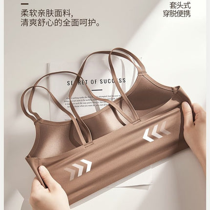 Decon Sheng Thin Sling with Padded Vest Women's Bra Seamless Sexy Beautiful Back Light Sports Bra Can Be Worn Outside and Inside