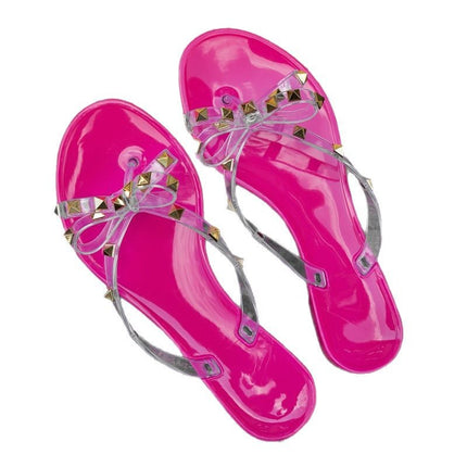 Foreign trade cross-border new European and American rivet flip-flops slippers wholesale summer women's jelly shoes foreign trade slipper