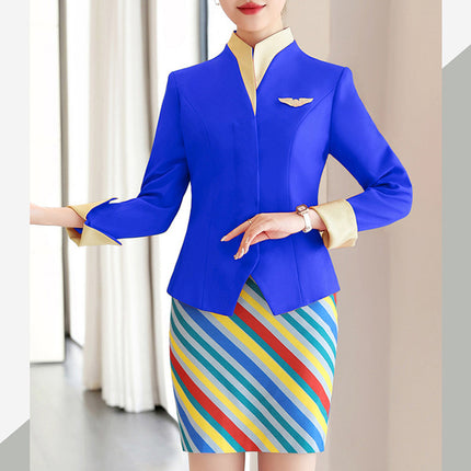 [Stewardess Uniform] Air South China Airlines Professional Wear Women's Suit Set Autumn and Winter Suit Set Workwear Skirt Suit