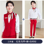 Red vest + 5033 red pants + 6023 white shirt / S