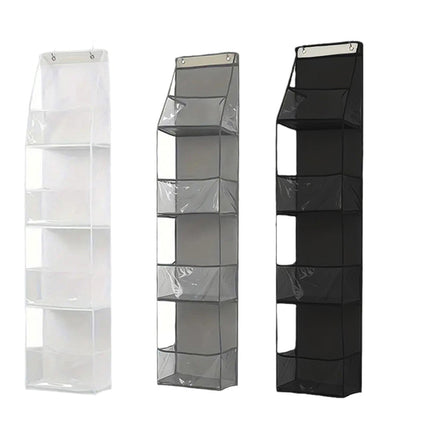 Wall-Mounted Storage Hanging Bag Behind the Door, Multi-Layered Dormitory Storage, Multifunctional Clothing and Toy Plastic Bag Storage Bag
