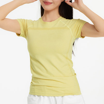 luluT-shirt sports quick-drying yoga clothes short sleeve top fitness sports running seamless all-match sports short sleeve