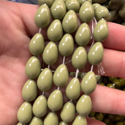 Europe and the United States in stock wholesale 9x 13mm water drop glass beads paint beads do not peel loose beads DIY jewelry accessories