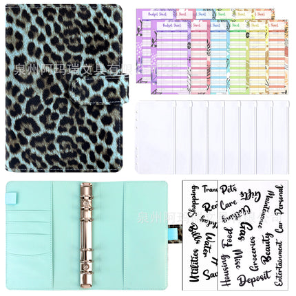 Amazon Cross-border A6 Leopard Macaron Notebook Loose-leaf Creative Cash Deposit Book Budget Plan Book