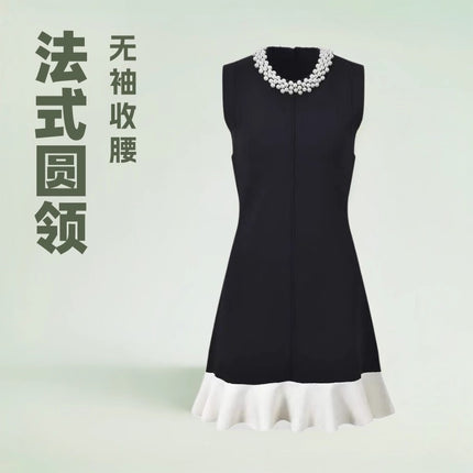 Summer French-Style Elegant Ladylike Goddess Style Light Luxury High-End Sophisticated and Elegant Little Black Sleeveless Dress