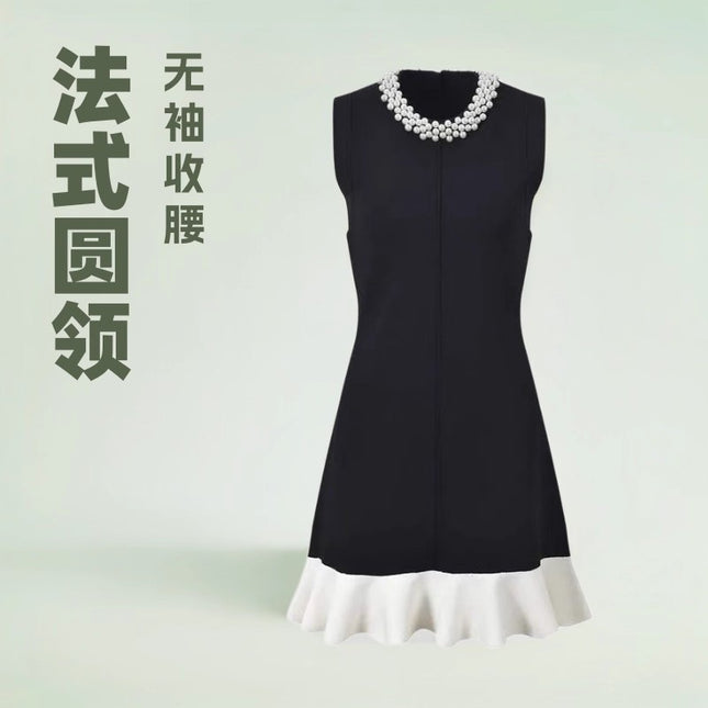 Summer French-Style Elegant Ladylike Goddess Style Light Luxury High-End Sophisticated and Elegant Little Black Sleeveless Dress